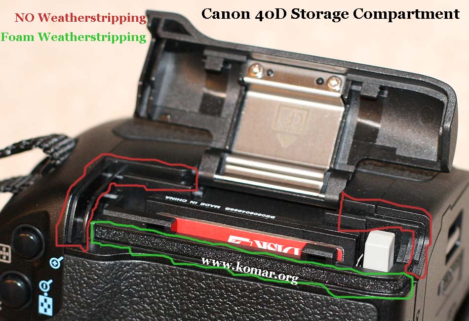 Canon 40D Battery Compartment
