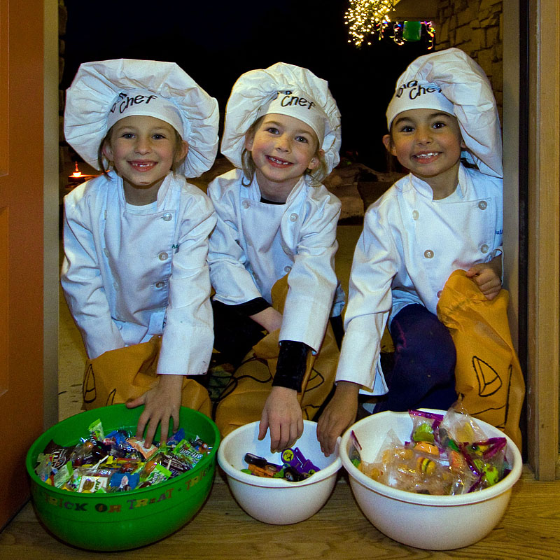 halloween trick or treaters chef