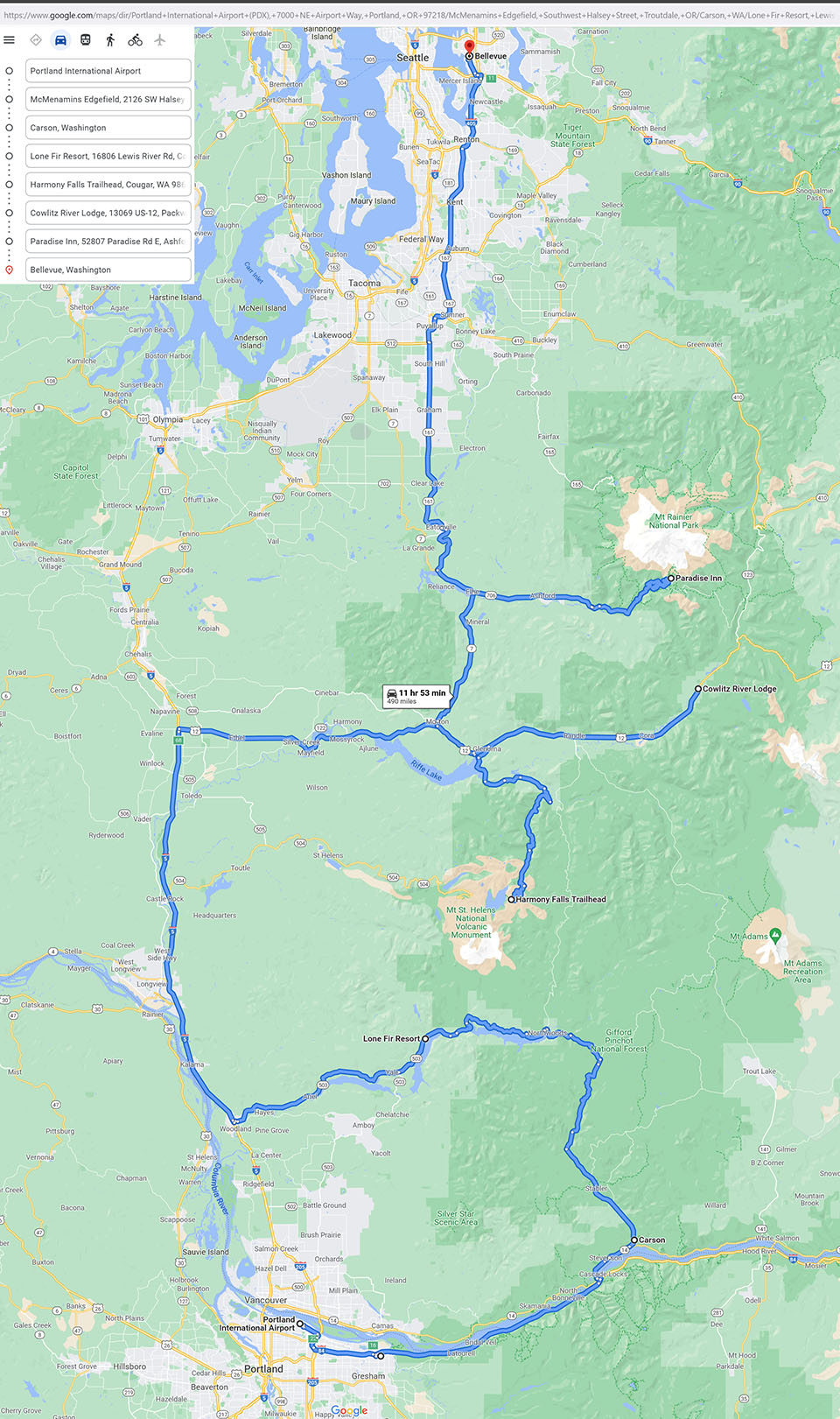 Oregon Washington Map