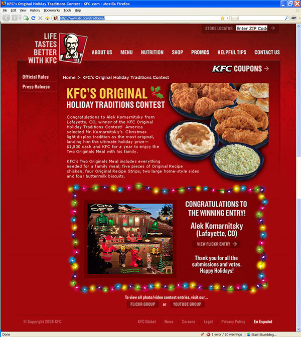 christmas kfc win