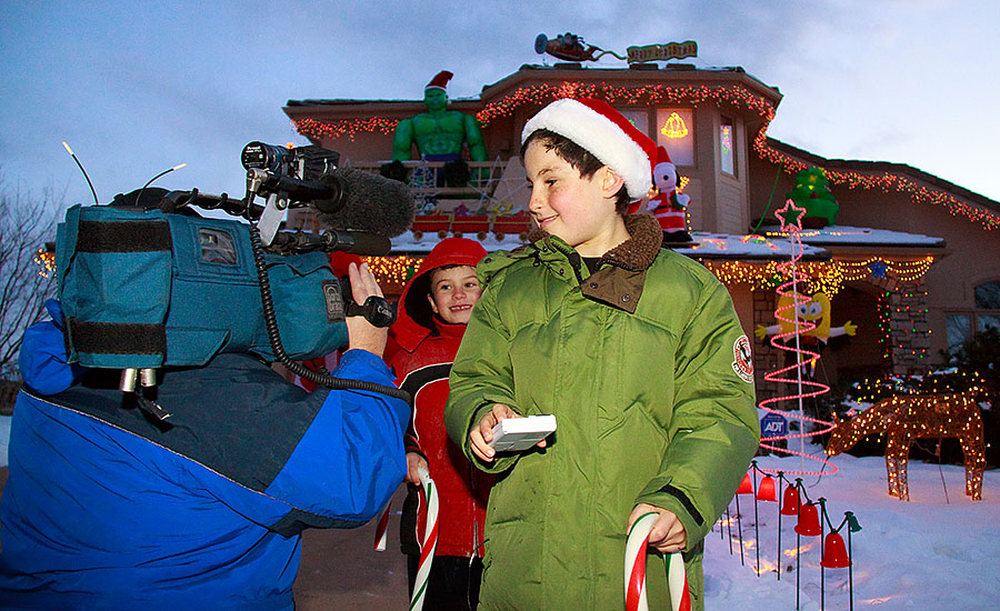 christmas two TV trucks