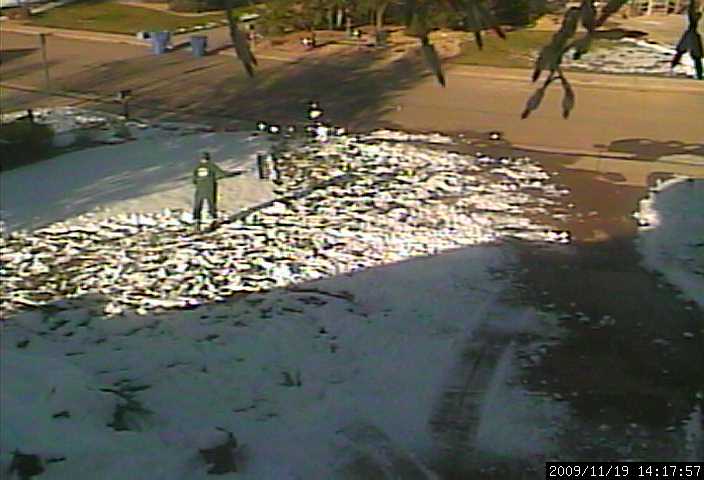 christmas shoveling snow front yard