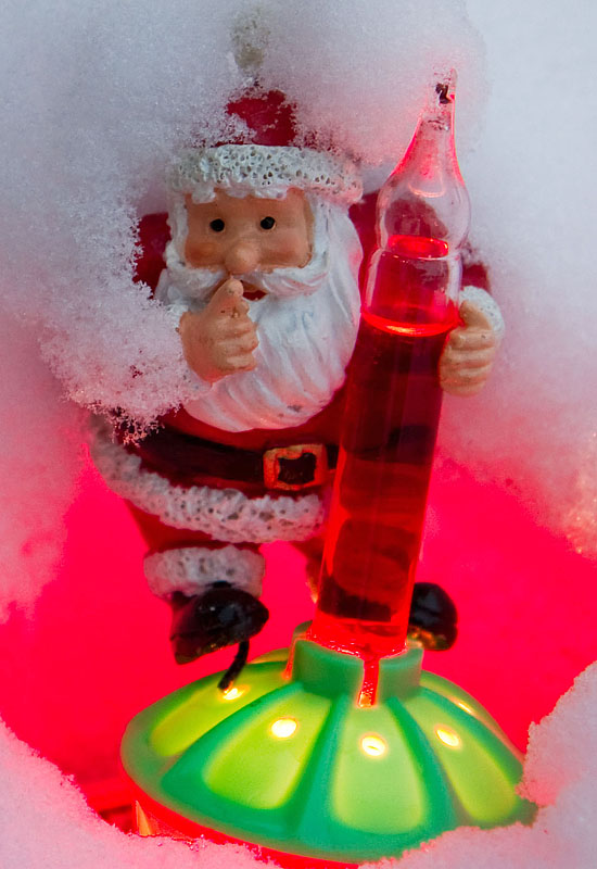 christmas santa bubble lights real closeup