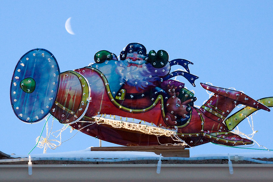 christmas santa plane closeup