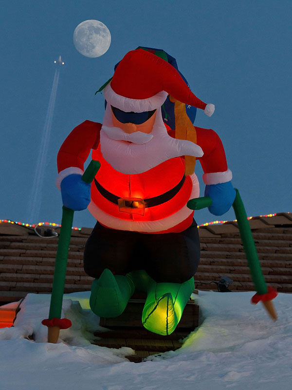 christmas santa skier