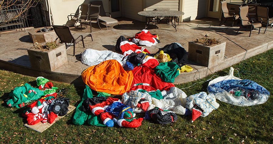 christmas inflatables deflated