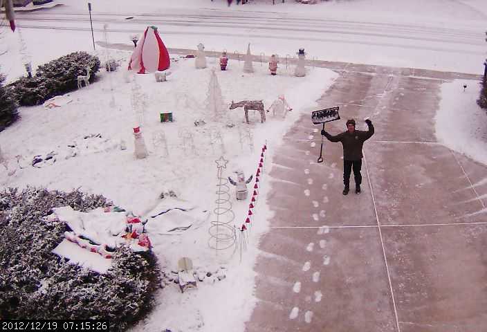 christmas snow shovel begin