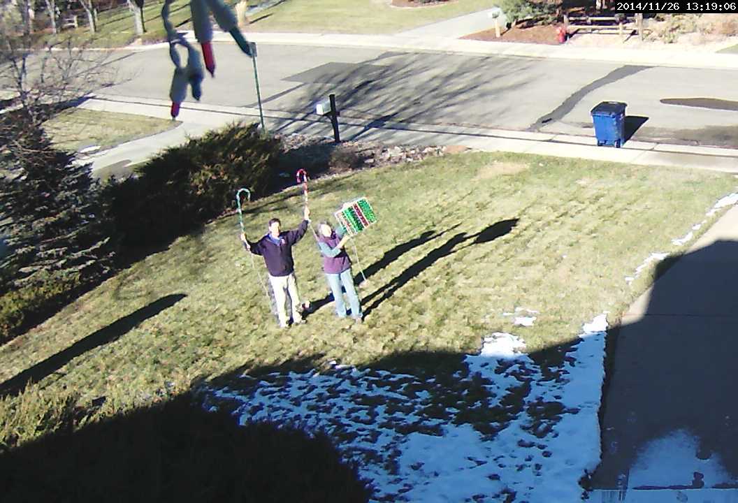 christmas front yard setup before