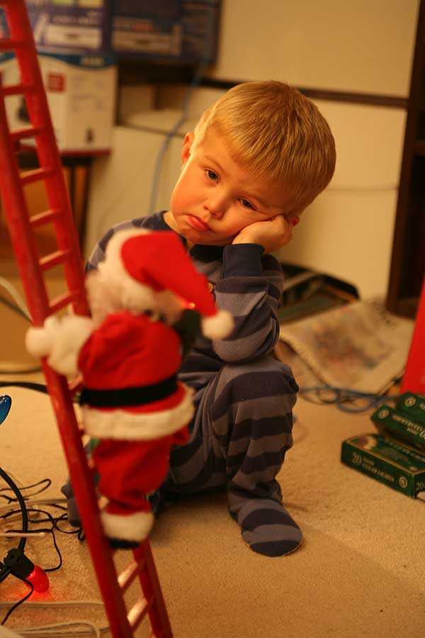 stepping santa frown