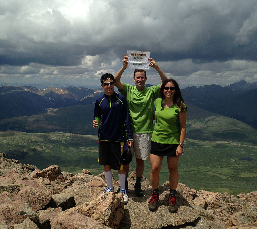 alek 50th birthday party  mount bierstadt summit