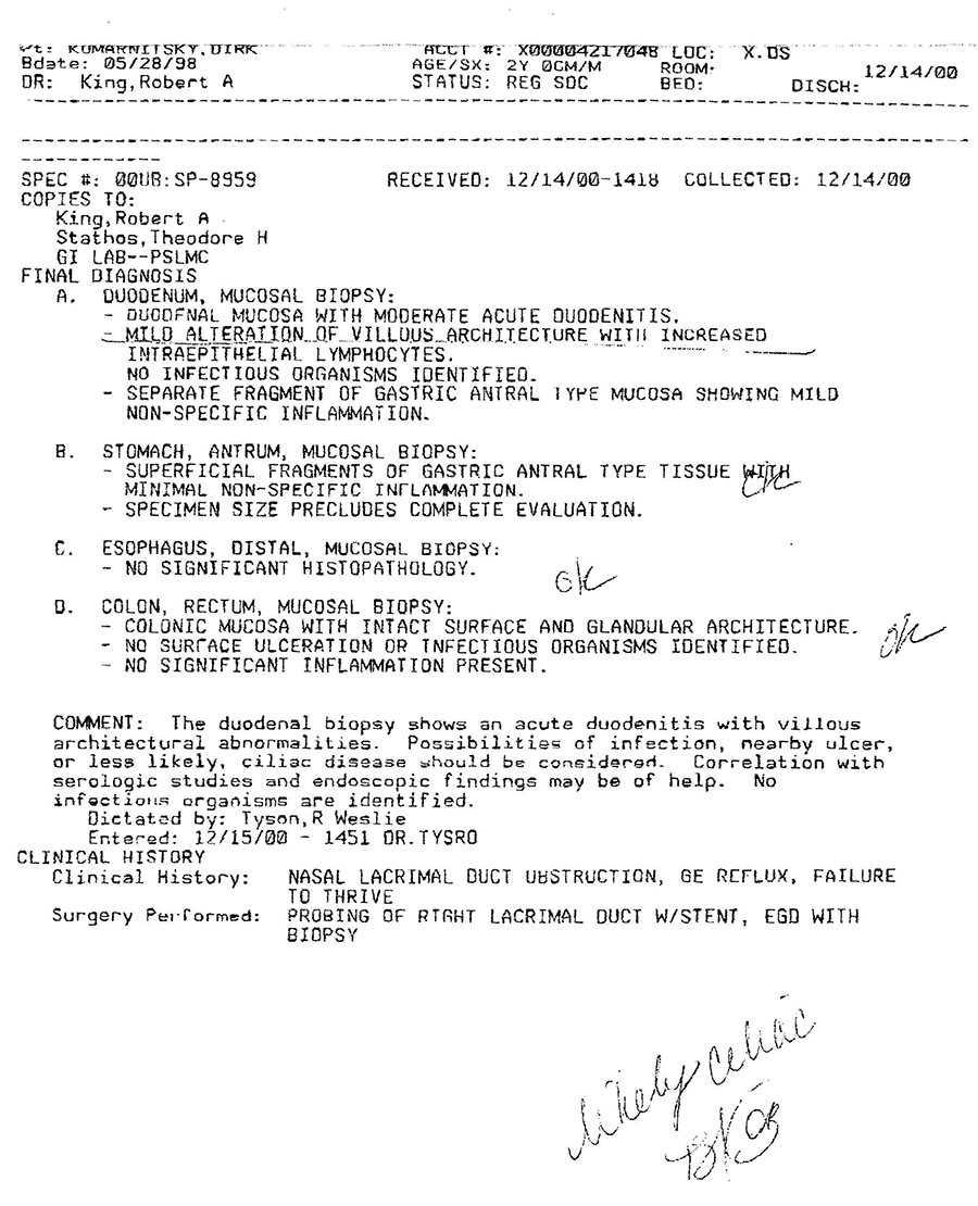 2000/12/14 Pathology Report