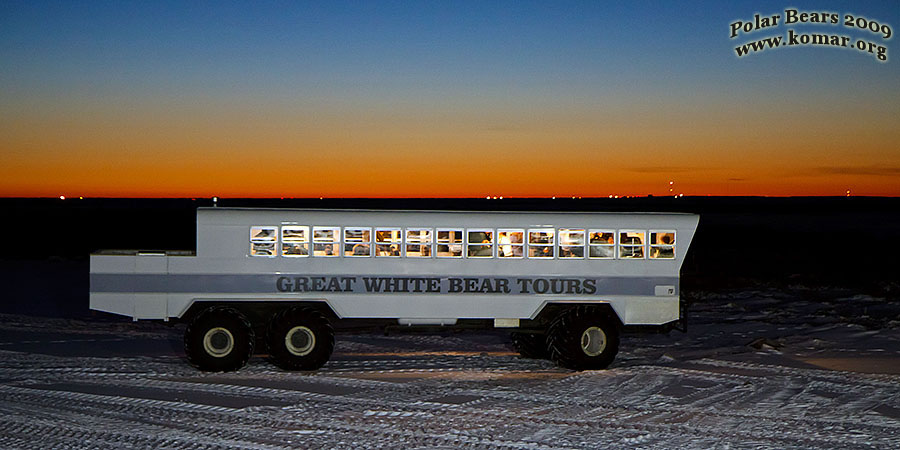 churchill polar rover tundra lodge sunset