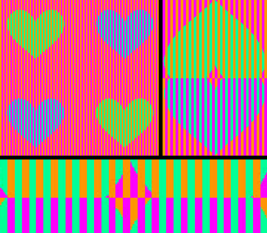 heart green blue illusion