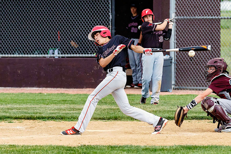 Fairview Baseball John and Kyle Hitting