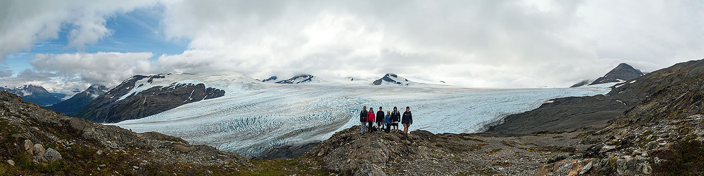 harding icefield hike panoramic