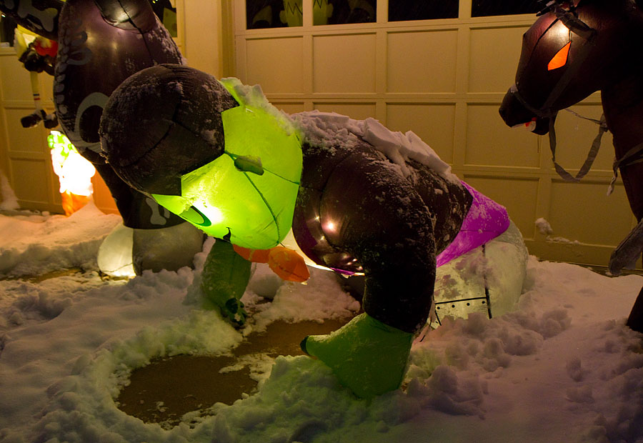 halloween frankenstein snow