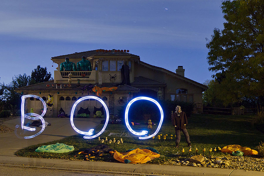 halloween house no moon flashlight