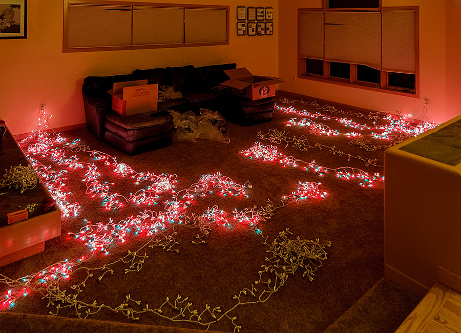 halloween roof icicle lights testing