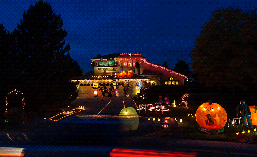 halloween house wide angle