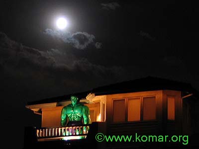 incredible hulk at night with full moon