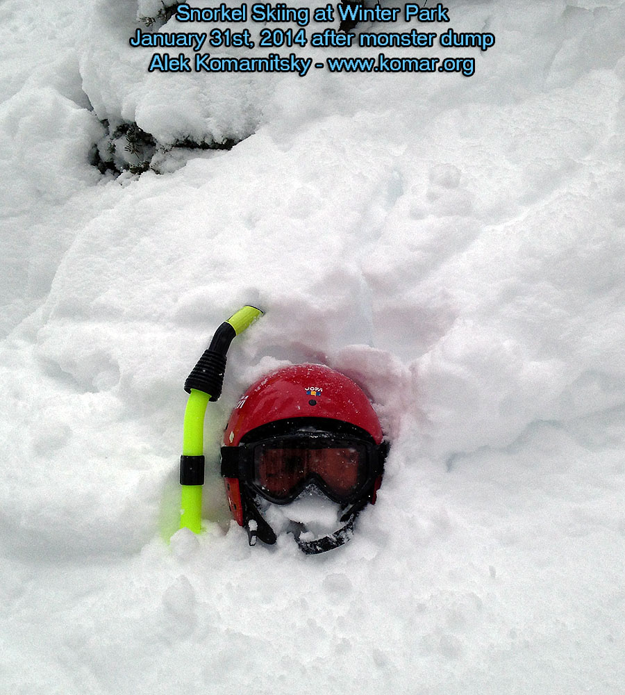 snorkel skiing Winter Park DEEP!