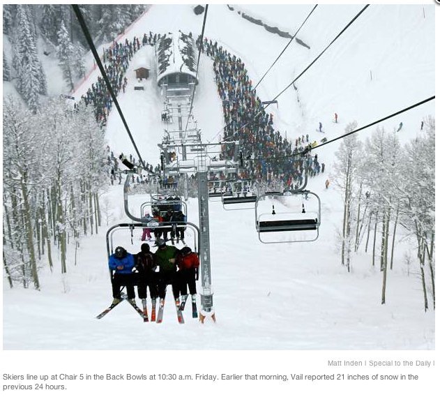 snorkel skiing vail lift line